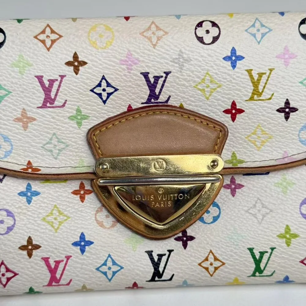 Louis Vuitton White Multicolor Wallet with Colorful Monogram Design